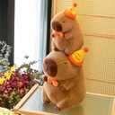 Cute Birthday Capybara Plush,12inch Kawaii Capybara Stuffed Animal Soft Stuffed Toy Birthday Gifts Party Decoration for Kids