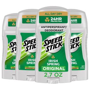 Speed Stick Men's Antiperspirant Deodorant, Irish Spring Scented, 3 Ounce, 4 Pack Speed Stick Men's Antiperspirant Deodorant, Irish Spring Scented, 3 Ounce, 4 Pack