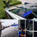 Solar Panel Window Cleaning Brush and Pole, 40FT Adjustable Window Cleaner Brush & Water Fed Pole Kit, Solar Panel Cleaning System Window Washing Equipment Tool