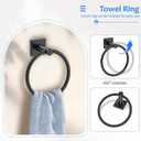 5 Pieces Bathroom Hardware Accessories Set Matte Black Towel Bar Set Stainless Steel Wall-Mounted Towel Holder 23.6 Inch Towel Racks for Bathroom
