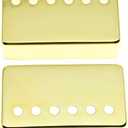 Dopro Set of 2 Metal Humbucker Guitar Pickup Cover Brass Humbucker Pickup Covers 49.2mm/52mm Pole Spacing Gold