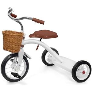 KRIDDO Classic All Metal Toddler Trike, Gift for Boys and Girls Ages 2 to 4 Year Old, Tricycle for 1 to 3 Year Olds, Sturdy Rear Deck, Deluxe Steer and Ergonomics Grip, Indoor and Outdoor, White