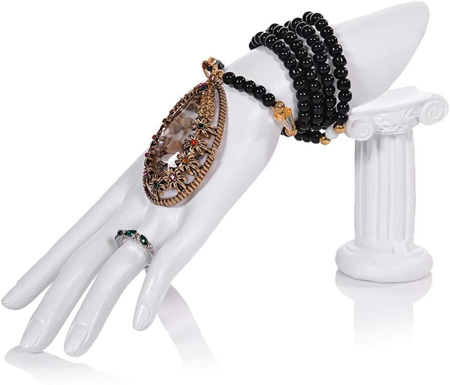 Homeanda White Resin Hand Form with a Stand Ring Hand Chain Bracelet Jewelry Display Stand Holder Organizer Photograph Props Home Decor