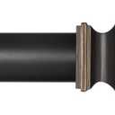 Ivilon Window Treatment Curtain Rod - Square Finials, 1 1/8 in Rod, 72 to 144 Inch, Antique Black