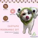Pet Costume Headbands, 3-Pack Set, Frog Bunny Red Design, Dog Cat Accessories, for Funny Photo, Cute Daily wear, Party Must-Have Items