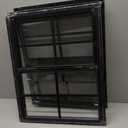 2 Pack Shed Windows 18" W x 23" H Flush Mount, Black Household Windows for Playhouses, Barns, Chicken Coop