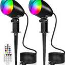 20W RGBW Color Changing Outdoor Spotlight with Remote Control 1880LM IP66 Waterproof LED Spot Lights for Christmas Halloween Decorative Yard Garden Pathway 120V US Plug 2 Pack