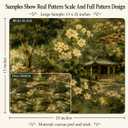 Vintage Chinoiserie Garden Peel and Stick Wall Mural, Canvas Wallpaper, 160" x 110"