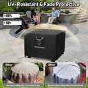 QH.HOME Fire Pit Cover Square Heavy Duty Fabric 100% Waterproof, Fits Outdoor for 29,30 inch,31 inch,32 inch Fire Pit/Table Cover,Gas Fire Pit Cover (32L x 32W x 24H,Black)