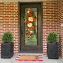 2ft Artificial Cedar Topiary Ball Trees Outdoor, 24" UV Resistant Faux Potted Plants Outside, Realistic Fake Greenery Evergreen Pine Cypress Bushes Shrubs for Front Porch Planter Indoor Decor Set of 2
