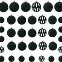 Senjie 2025 Velvet Christmas Ball Ornaments Sets 36pcs Flocked Christmas Ornaments Assortment Decor for Xmas Deep Green