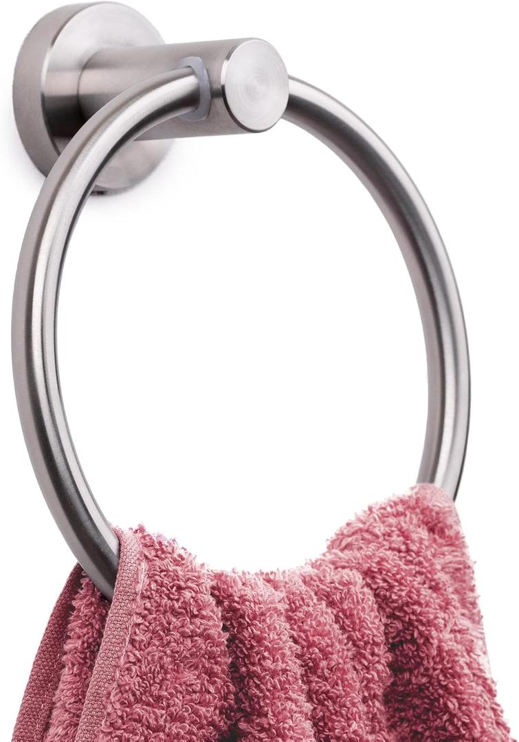 Marmolux Acc Brushed Towel Ring for Bathroom - Hand Towel Holder for Bathroom Wall - SUS304 Stainless Steel Bathroom Towel Rack Hardware Set.