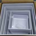 8 Pcs White Buffet Risers with Mini Table Sign, Serving Tongs, Acrylic Food Risers for Buffet Table Display Stand Shelf for Party Catering Dessert Jewelry Collectibles (Size 9" 8" 7" 6" 5" 5" 4" 4")