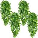 Waipfaru Fake Hanging Plants, 4pcs Artificial Hanging Plant, Faux Ivy Pothos Vines Greenery for Wall Home Bedroom Living Room Aesthetic Kitchen Office Aesthetic Kitchen Indoor Outdoor Decor (Epipremnum Aureum)