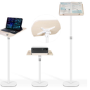 TNNOP Floor Standing Book Stand, Foldable Book Holder for Reading with Page Clips, 19"–51" Height Adjustable, Sturdy Podium Stand for Reading, Bible, Laptop, Cookbooks, or Projector