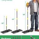 Lawn Leveling Rake Heavy Duty, 30x10 in Large Soil Leveling Rake, Ground Leveler with Anti Flipping Smooth Edge for Dirt Sand Grass Golf, 58" Long Handle, Foldable Garden Landscaping Levelawn Tools