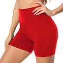 FULLSOFT High Waisted Biker Shorts for Women-5" Tummy Control Fitness Athletic Workout Running Yoga Gym Shorts (Small-Medium, Red)