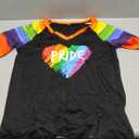 Pride Shirt Rainbow Heart Shirts: Women Lesbian Gay T Shirt Pride Ally Shirt LGBT Equality Tee LGBTQ V Neck Raglan Tops (XX-Large, Black-1)