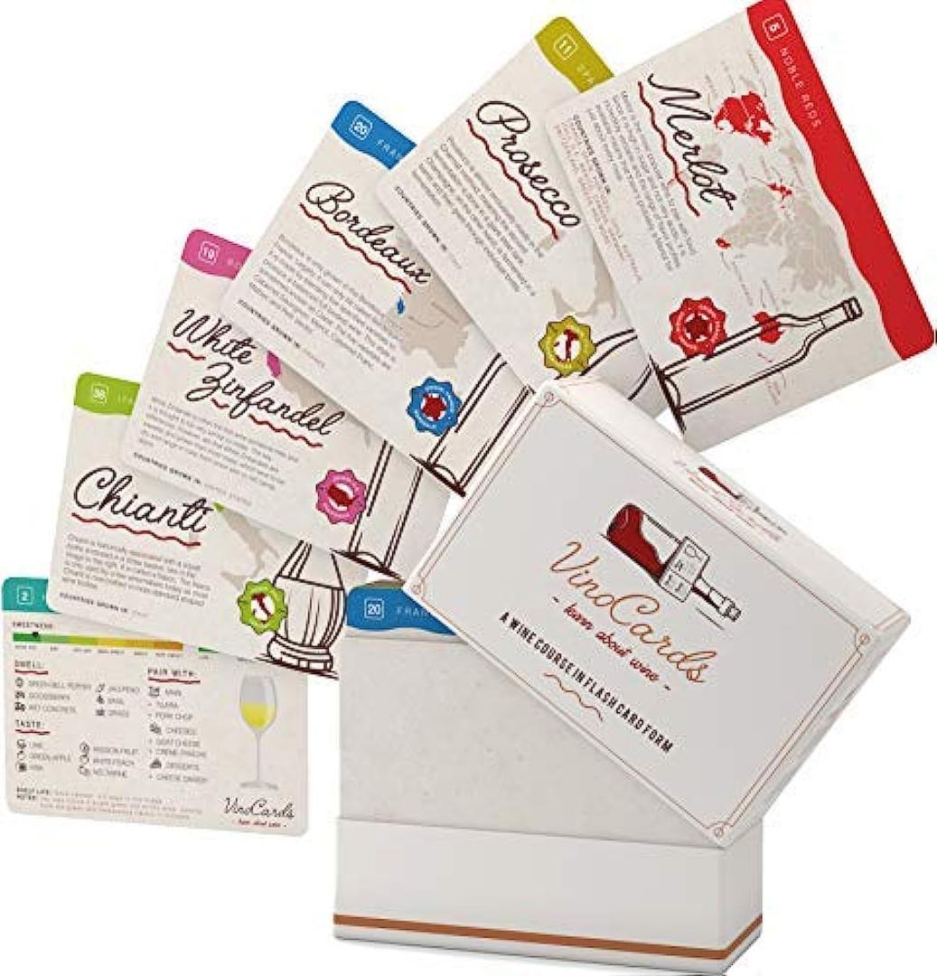 Vino Cards: Wine Tasting Game - Complete Beginners Guide With Flashcards to Learn About Pairings and Host an Amazing Tasting Party or Party Supplies