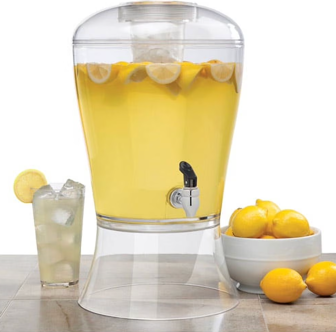 Creatively Designed Proucts 3 Gallon Clear Acrylic Beverage Dispenser with Ice Core