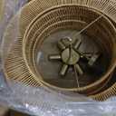 23.6" Rattan Light Fixtures Ceiling Mount, 6-Light Boho Flush Mount Ceiling Light with 3-Tier Hand-Woven Drum Shade, Rustic Rattan Chandelier for Dining Room Living Room Kitchen Island Farmhouse Foyer