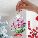 4 x Christmas Ornament, Christmas Decoration, Stained Glass Ornament, Heirloom Keepsakes, Holiday Ornaments, Holiday Presents, Unique Xmas Gifts, Gift Exchange Ornaments, Gift Idea - Orchid Flower