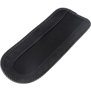 3 Hole Motorcycle Braided Edging PU Leather Rear Fender Bib Solo Seat for Harley Road King FLHR 1994-2023, Black