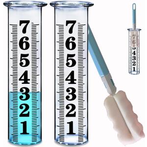 7 Inch Plastic Rain Gauge Replacement Tube, Upgrade Freeze Proof Outdoor Rain Gauges Replacement Plastic Tube for Garden Yard Lawn, Crack Resistance Tube Best Rated, 2 pcs Tubes with 1 Clean Brush