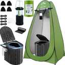 Camping Toilet with Pop-Up Privacy Tent and Liquid Waste Gel, Portable Toilet for Camping with Large Tent, Ergonomic Potty Provides Enhanced Comfort, Suitable for All Ages, 22"