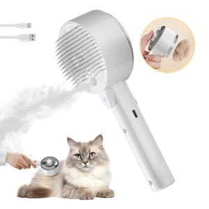 Cloud Care Cat Brush for Indoor Cat Steam Brush for Shedding Spritz Defur Comb for Cats Steam Cat Brush for Long Short Hair Cats Dogs Pet Steam Brush for Cats Massage Grooming Self-Cleaning (White)