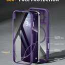 Miracase Designed for iPhone 16 Pro Max Case 6.9'' [Compatible with MagSafe] Full-Body Phone case with Built-in Glass Screen Protector,Drop Proof 16 Pro Max Cover, Purple