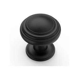 Amerdeco 10 Pack Matte Black Cabinet Knobs Single Hole Cabinet Pulls 1 Inch Drawer Knobs for Bathroom Cabinets ZH0086