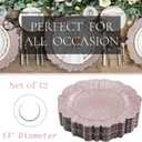 MAONAME Pink Charger Plates Set of 12, Reef Plate Chargers for Dinner Plate, Plastic Table Charger Plates for Wedding Bulk, Party, 13-inch