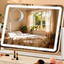 Vanity Mirror with Lights, 5X Magnification Spot Mirror, Makeup Mirror with Dimmable 3 Color Lighting, 17.3"L x 14.2"W