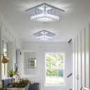 Dimmable Mini LED Chandeliers Modern Crystal Chandelier 7.9 Inches Led Ceiling Light Square Flush Mount Ceiling Light