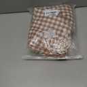 Tan Gingham Ruffle Pillow Cases 100% Washed Cotton Like Linen Feel Soft Comfy Standard Size Plaid Checkered Cute Fall Bedding Pillow Cover Shams Set of 2 Pack (20x26 Inches, Envelope Closure)