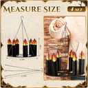 Tujoe 4 Set Medieval Knight Party Decorations Wooden Black Chandelier Decor for Dragon Castle Birthday Supplies Rustic Hanging Ceiling Hanging Decor for Bedroom Living Room Foyer Hallway
