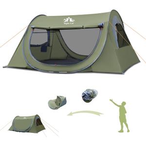 Night Cat Pop-up Camping Tent: 2 Person Tent Waterproof Instant Easy Setup Tunnel Tent