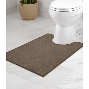 chakme Bathroom Rugs Mat U-Shaped 24x17, Ultra Thin Non Slip Bath Mat Small Quick Dry Absorbent Bath Mat for Bathroom Floor, (Coffee, U-24"x17")