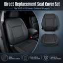 FZJDSD Black Driver Side Bottom and Top Lean Back Perforated Microfiber Leather Replacement Seat Covers Compatible with Subaru Outback 2015 2016 2017 2018 2019