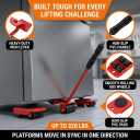 Furniture Lift Tool Set, Upgrade Furniture Movers Sliders Furniture Lifter Tool,Furniture Movers with Adjustable Height Lifting Tool Lever & 4 Wheels, Mover Dolly Sliders Tool (Red)