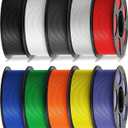 ANYCUBIC PLA Filament 1.75mm Bundle, 3D Printer Filament 1.75mm Dimensional Accuracy +/- 0.02mm, 1KG Spool, Black, White, Texture Grey, Clear, Red, Blue, Green, Orange, Yellow, Purple, 10KG in Total
