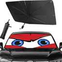 Upgraded Car Windshield Sun Shade Umbrella, Car Shade Front Windshield Sun Shade, Foldable Umbrella for Block UV Rays & Sun Heat Protection, 57"X31"