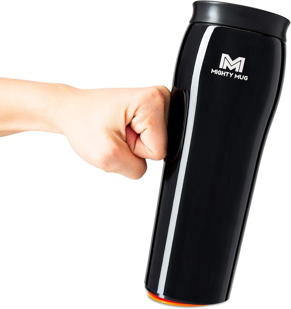 Mighty Mug | The Untippable Mug | Grips When Hit, Lifts for Sips | Insulated Stainless Steel Tumbler | Cupholder Friendly | Gifts for Women Men All | Leakproof | 6 Hour Hot / 24 Cold | 16oz | Midnight