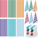 Peryiter 6 Pcs Oversized Microfiber Beach Towels 59 x 28 Inch Large Quick Dry Pool Towels Absorbent Camping Travel Blanket Set for Women Men Bath Beach(Fresh Colors,Stripe Style)