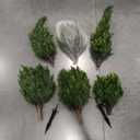 Set of 6 Artificial Cypress Trees, Artificial Cedar Topiary Ball Trees,23 Inch UV Resistant Fake Evergreen Shrubs with Ground Spike for Outdoor Indoor Porch, Garden, Planters