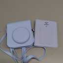 Camera Case for Fujifilm Instax Mini 12 Instant Film Camera, Leather Protective Camera Crossbody Bag for Fuji Mini 12 with Photo Album, Adjustable Shoulder Strap, Pastel Blue