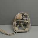 Missnine Clear Mini Backpack Stadium Approved, Thick PVC Mini Clear Bag for Sport Events, Concert, Festival (Khaki-classic)