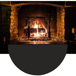63″x37″ Extra Large Half Round Fireproof Fireplace Mat Hearth Area Rug  Fire Retardant Fiberglass Carpet  Fire Flame Resistant Floor Covering Protection Pad NonSlip Floor Protector