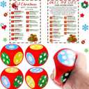 4 Sets Christmas Exchange Game Dice, 2.6 Inch Santa Swap Gift Christmas Group Party Game for Family Board Xmas Large Foam Dice White Elephant Gift Exchange